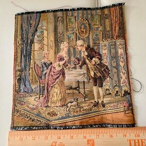 Antique Victorian Hand Woven France Tapestry 10/10 Inch